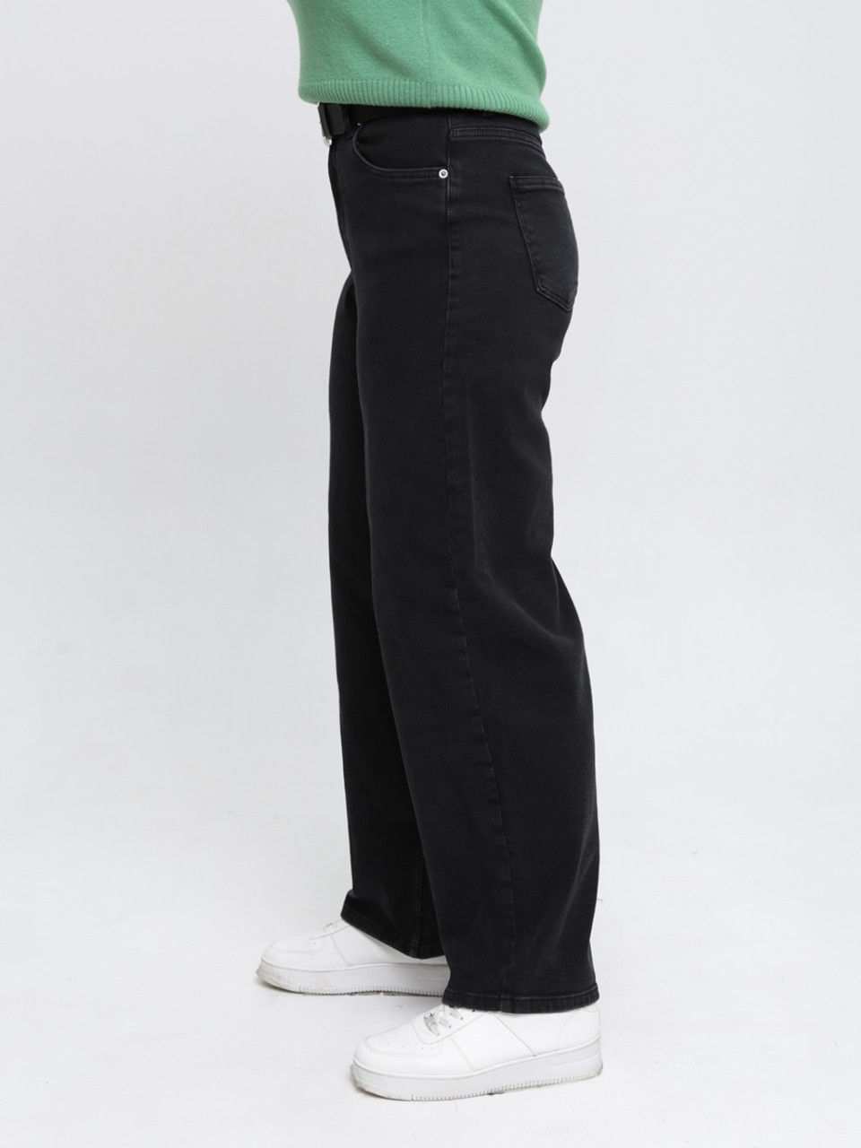 Джинси жіночі утеплені чорні на флісі баггі 3290-063