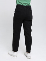 Джинси жіночі чорні утеплені на флісі МОМ великі розміри 3257-B