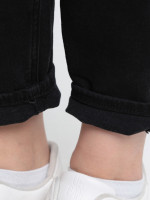 Джинси жіночі чорні утеплені на флісі МОМ великі розміри 3257-B