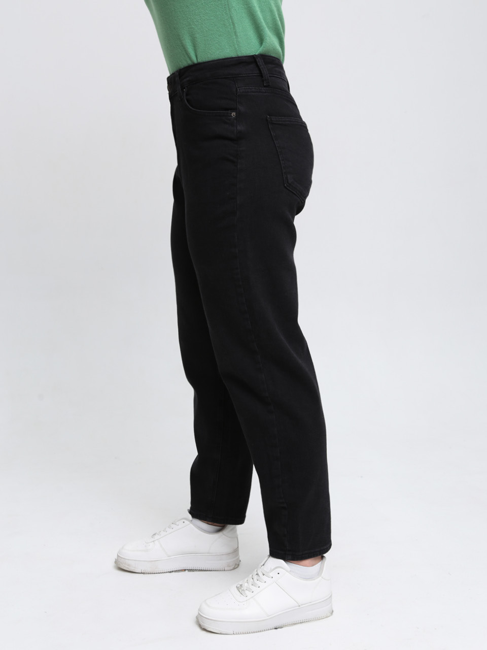 Джинси жіночі чорні утеплені на флісі МОМ великі розміри 3257-B