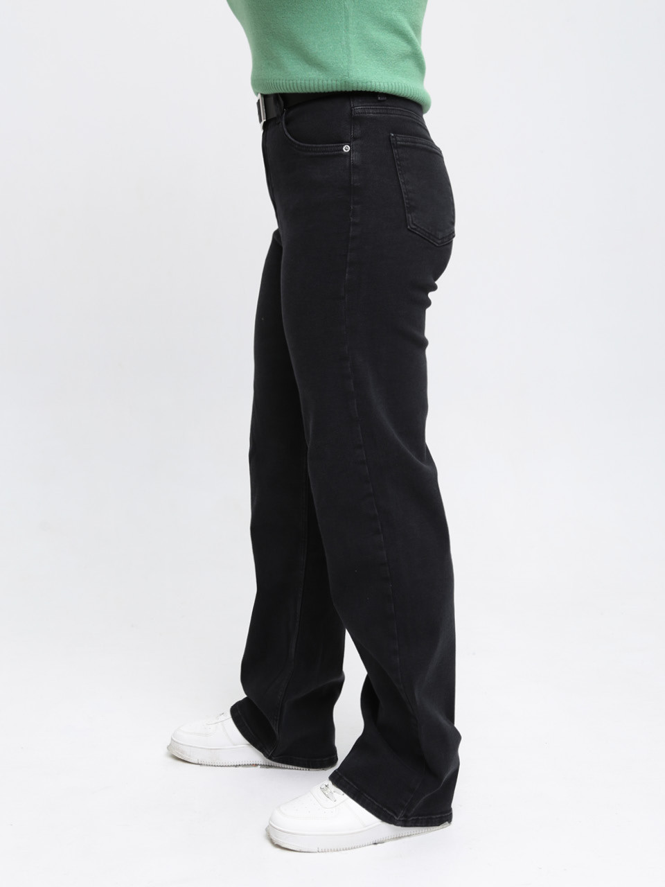 Джинси жіночі утеплені чорні на флісі великі розміри 3289-B-063