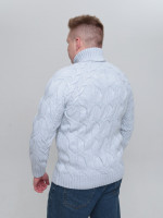 Светр чоловічий блакитний вовняний зимовий з горлом 230-675-5