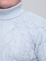 Светр чоловічий блакитний вовняний зимовий з горлом 230-675-5
