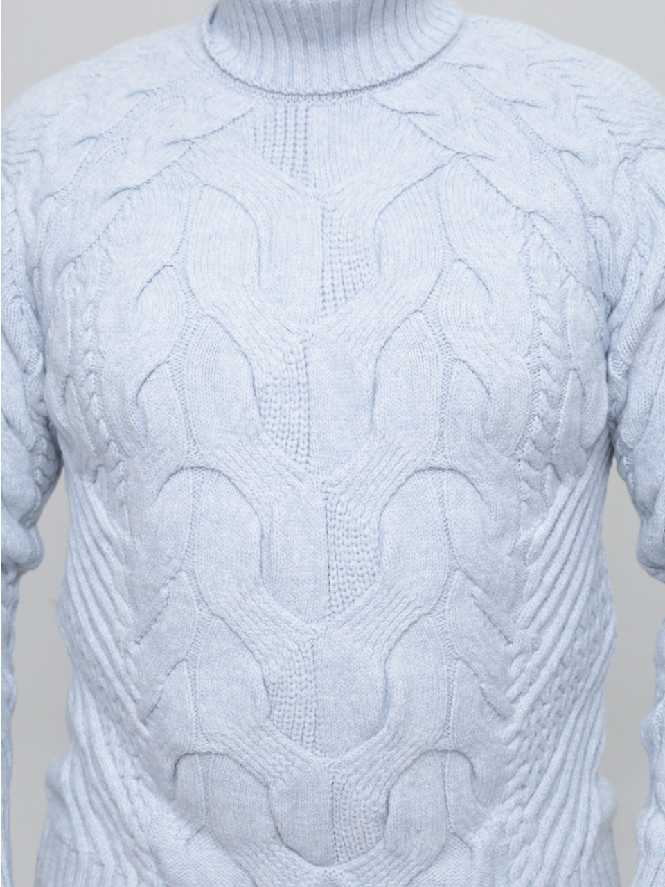 Светр чоловічий блакитний вовняний зимовий з горлом 230-675-5