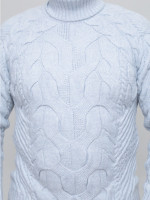 Светр чоловічий блакитний вовняний зимовий з горлом 230-675-5