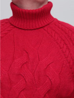 Светр чоловічий червоний зимовий вовняний з горлом 230-519-8
