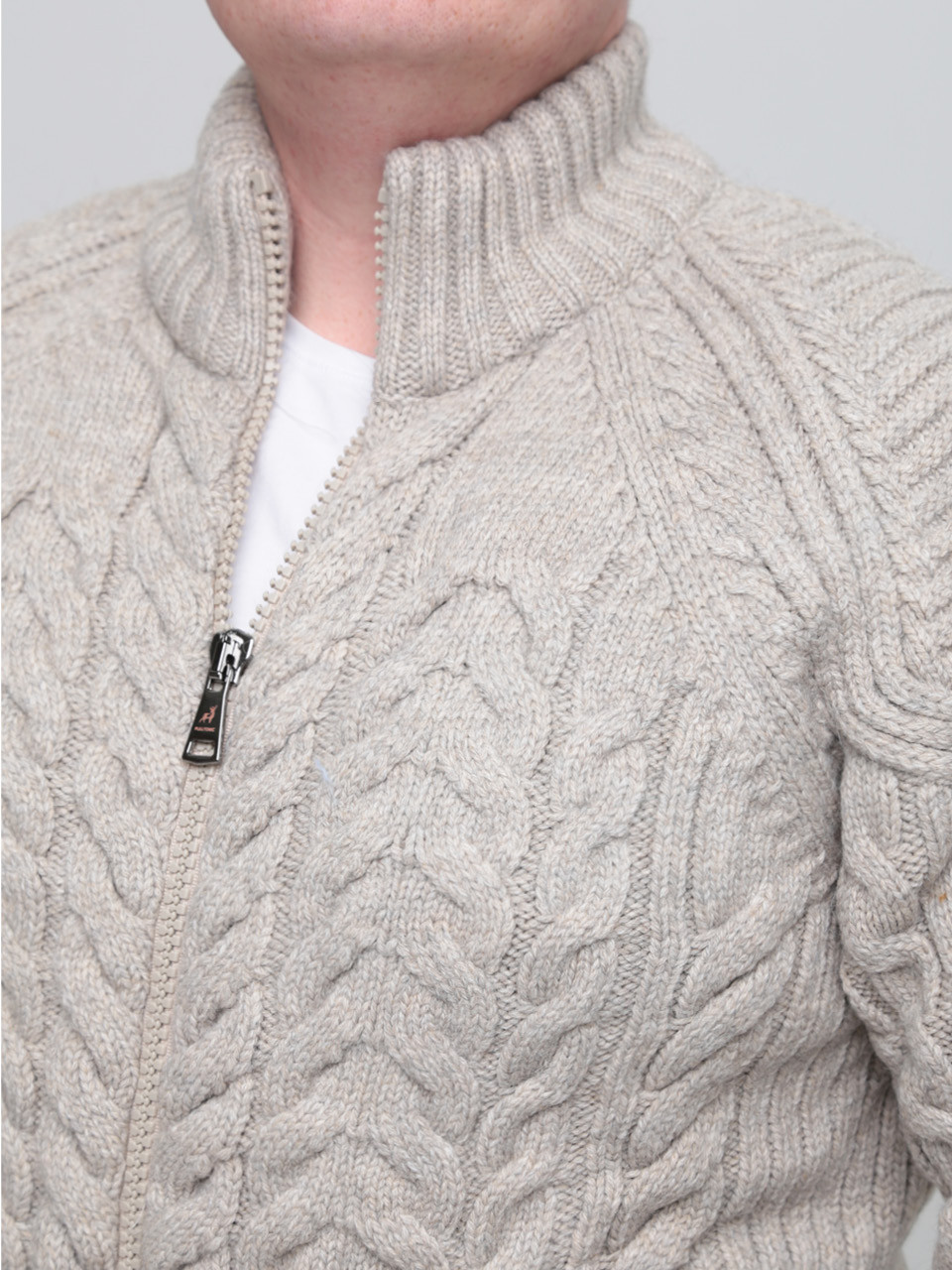 Светр чоловічий бежевий зимовий вовняний з горлом 230-321-5