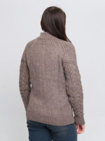Светр жіночий бежевий зимовий вовняний на блискавці 230-321-3