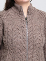 Светр жіночий бежевий зимовий вовняний на блискавці 230-321-3