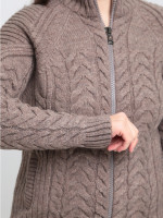 Светр жіночий бежевий зимовий вовняний на блискавці 230-321-3
