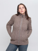 Светр жіночий бежевий зимовий вовняний на блискавці 230-321-3