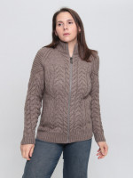 Светр жіночий бежевий зимовий вовняний на блискавці 230-321-3