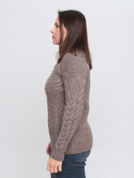 Светр жіночий бежевий зимовий вовняний на блискавці 230-321-3