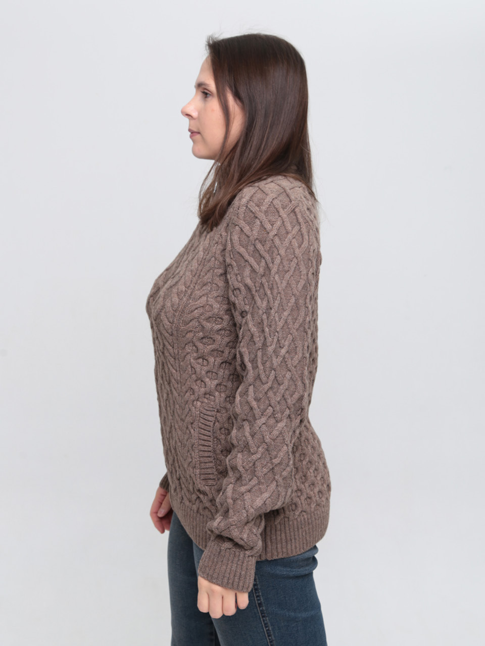 Светр жіночий бежевий зимовий вовняний на блискавці 230-644-3