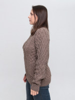 Светр жіночий бежевий зимовий вовняний на блискавці 230-644-3