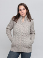 Светр жіночий світло-бежевий вовняний зимовий на блискавці 230-321-5