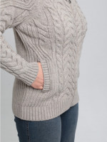 Светр жіночий світло-бежевий вовняний зимовий на блискавці 230-321-5
