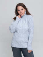 Светр жіночий блакитний вовняний зимовий з горлом 230-675-5