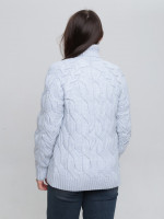 Светр жіночий блакитний вовняний зимовий з горлом 230-675-5