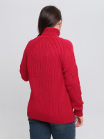 Светр жіночий червоний вовняний зимовий з горлом 230-519-8
