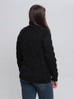 Свитер женский черный шерстяной зимний с горлом 230-658-4