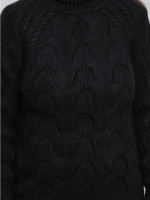 Свитер женский черный шерстяной зимний с горлом 230-658-4