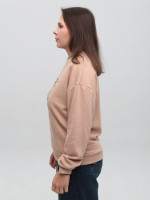 Світшот бежевий жіночий вільний з котом 537-7