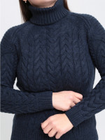Жіночий светр темно-синій вовняний з горлом 130-147/1-2