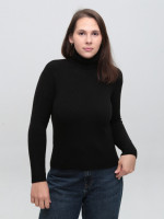 Свитер женский черный с горлом 0500-1