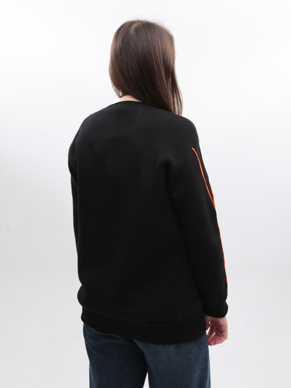 Світшот жіночий чорний на флісі 1462-1