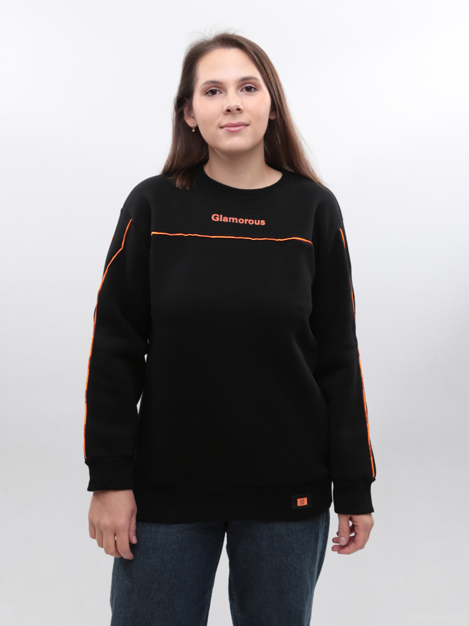 Світшот жіночий чорний на флісі 1462-1