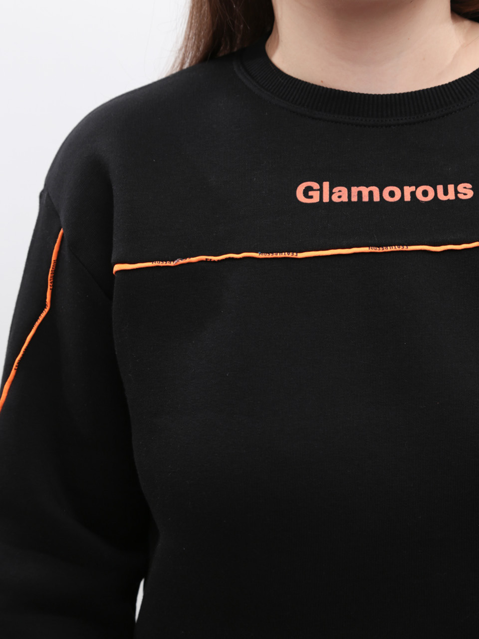 Світшот жіночий чорний на флісі 1462-1