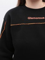 Світшот жіночий чорний на флісі 1462-1