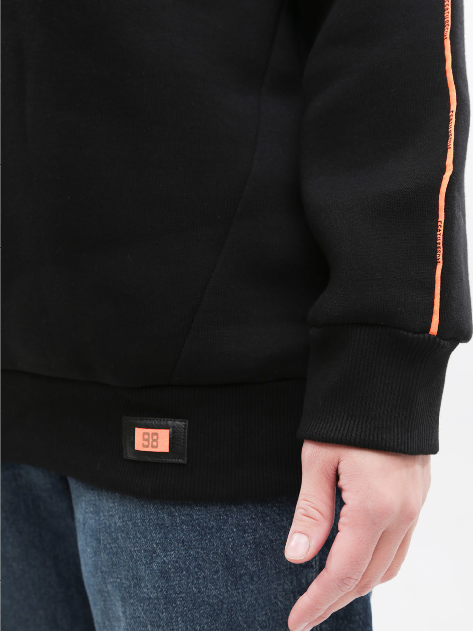 Світшот жіночий чорний на флісі 1462-1