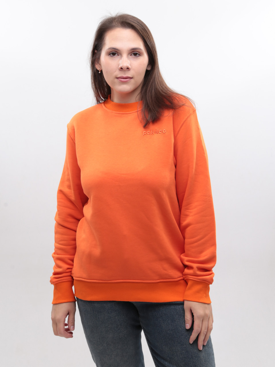 Світшот жіночий помаранчевий на флісі 1784-6