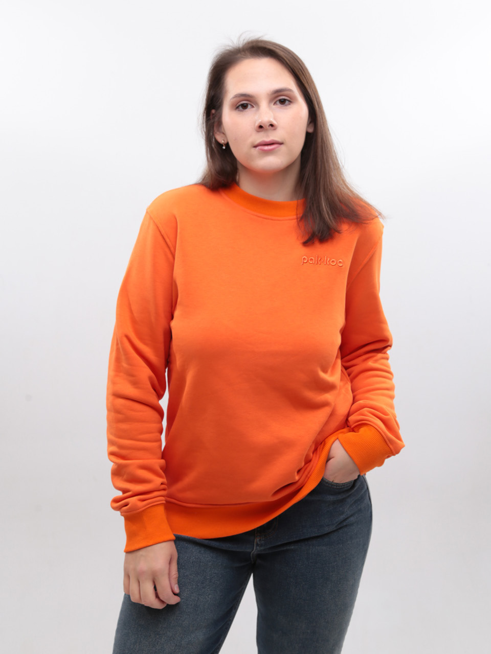 Світшот жіночий помаранчевий на флісі 1784-6