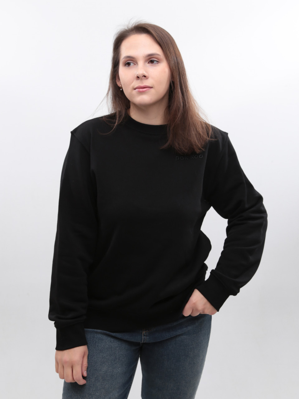 Світшот жіночий чорний на флісі 1784-1