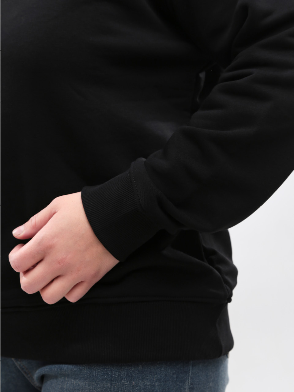 Світшот жіночий чорний на флісі 1784-1