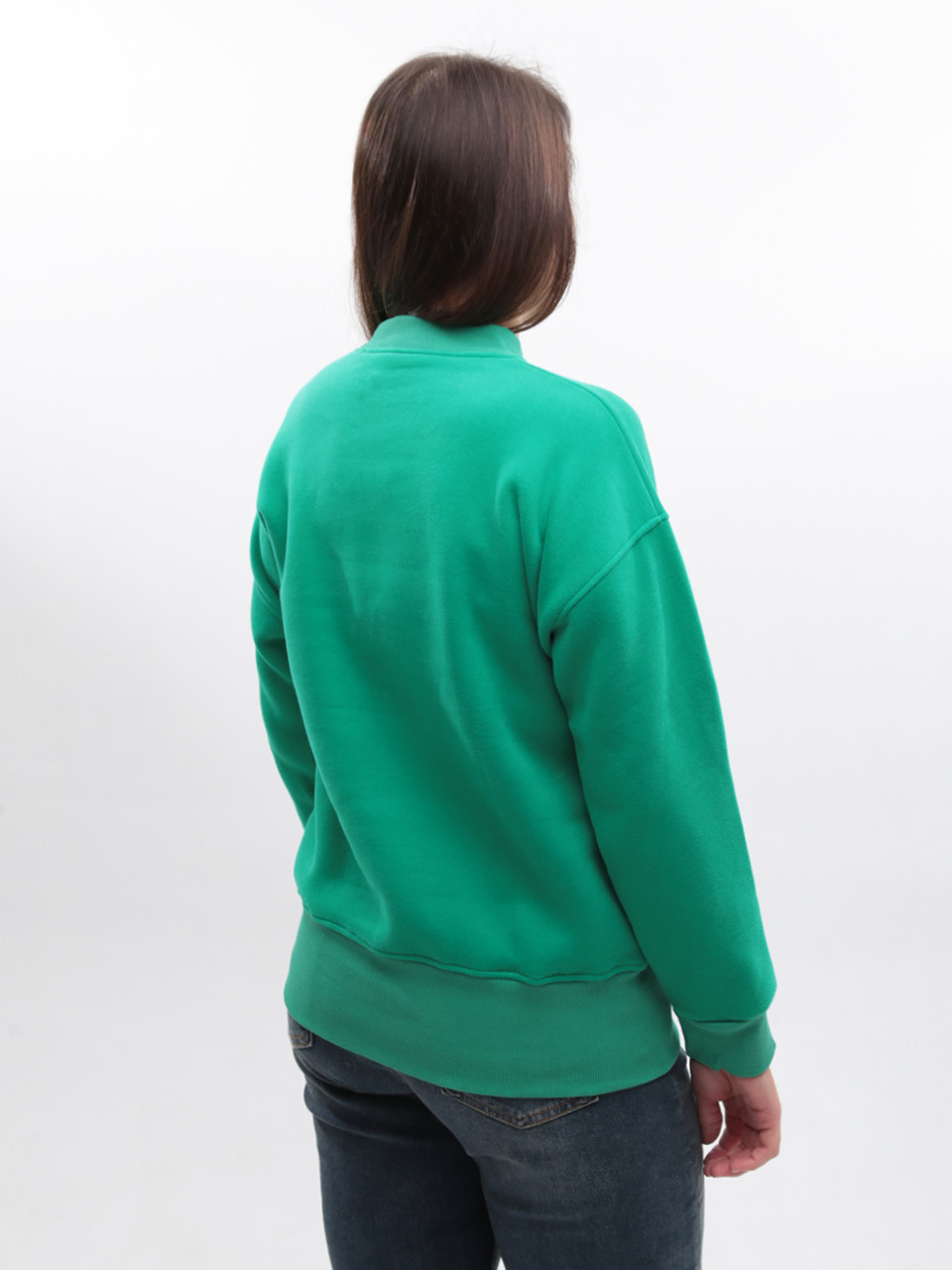 Світшот жіночий зелений на флісі 1811-2