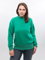 Світшот жіночий зелений на флісі 1811-2