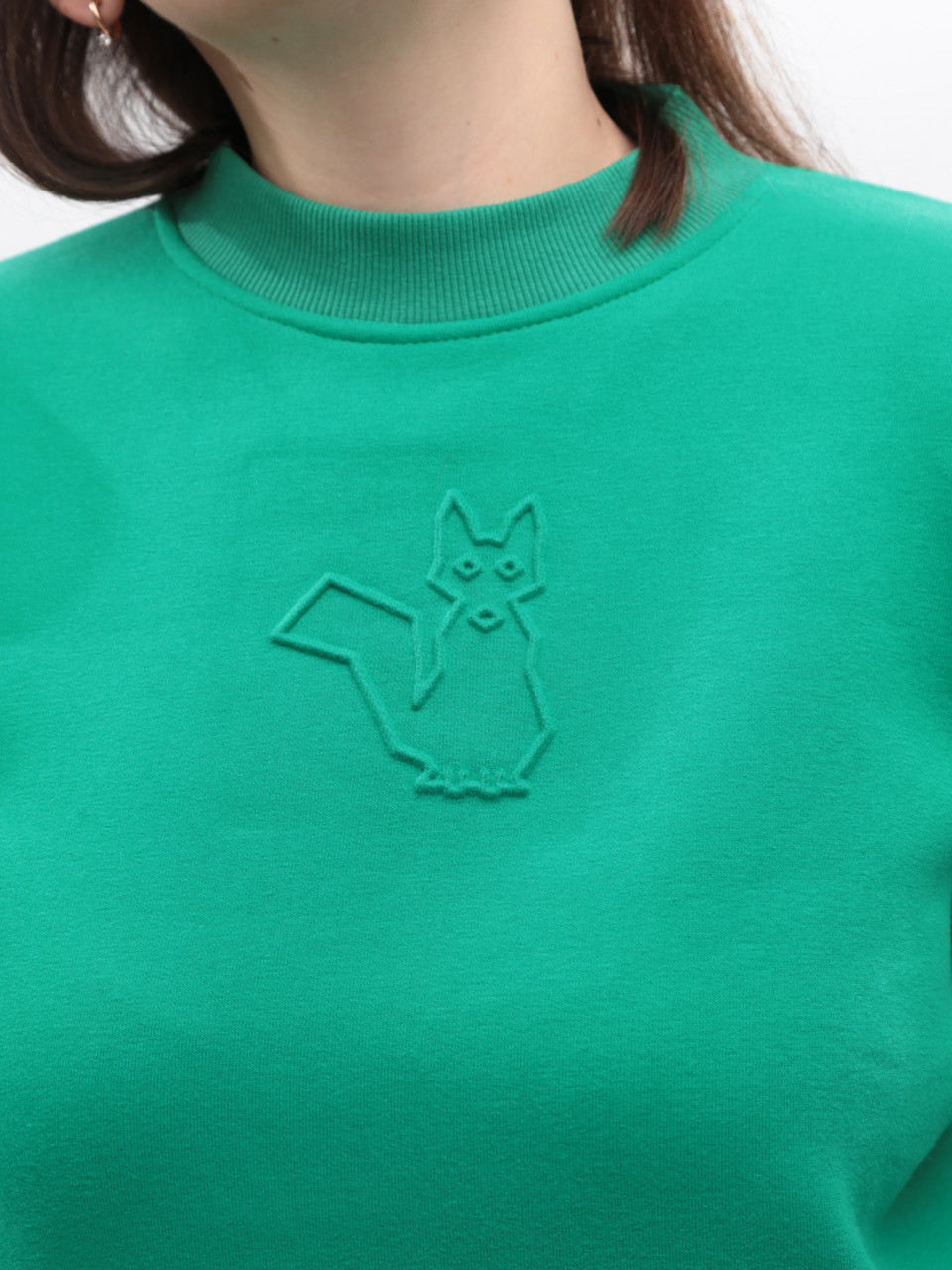 Світшот жіночий зелений на флісі 1811-2