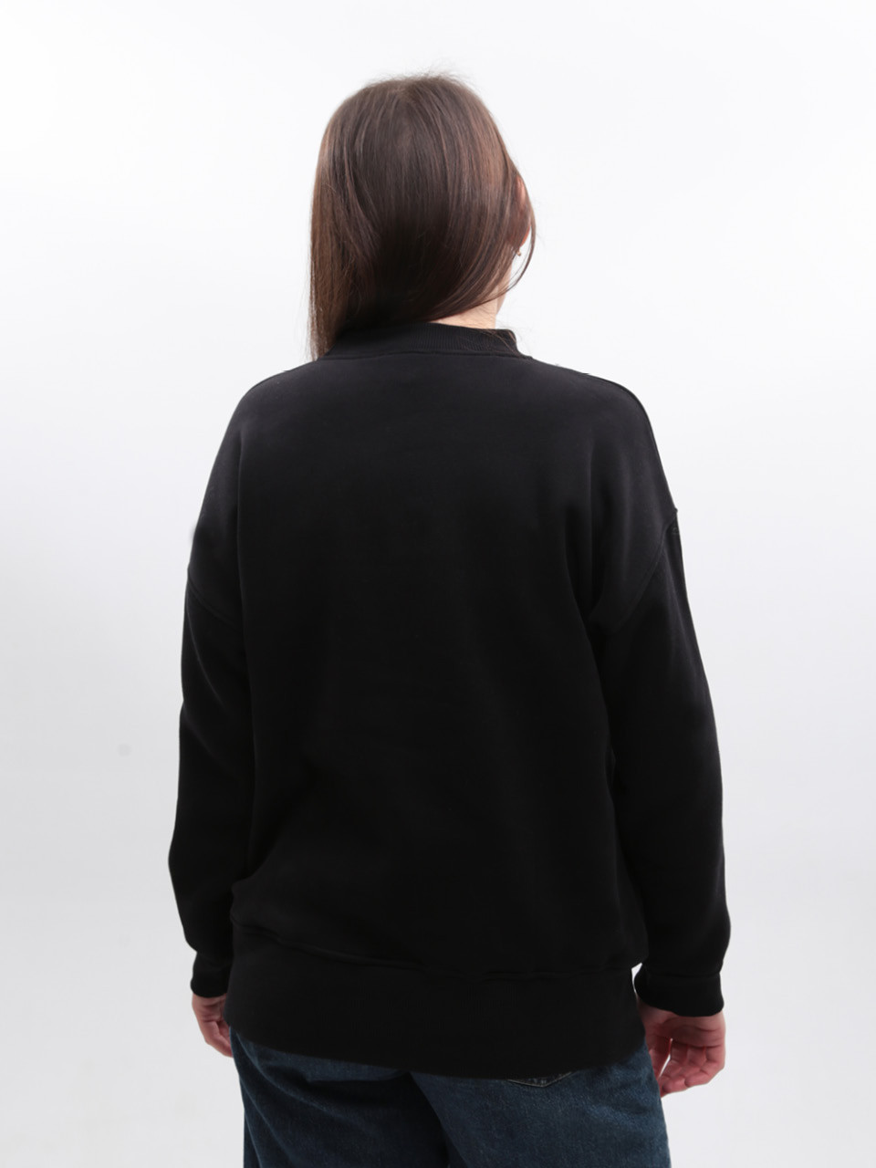 Світшот жіночий чорний на флісі 1811-1