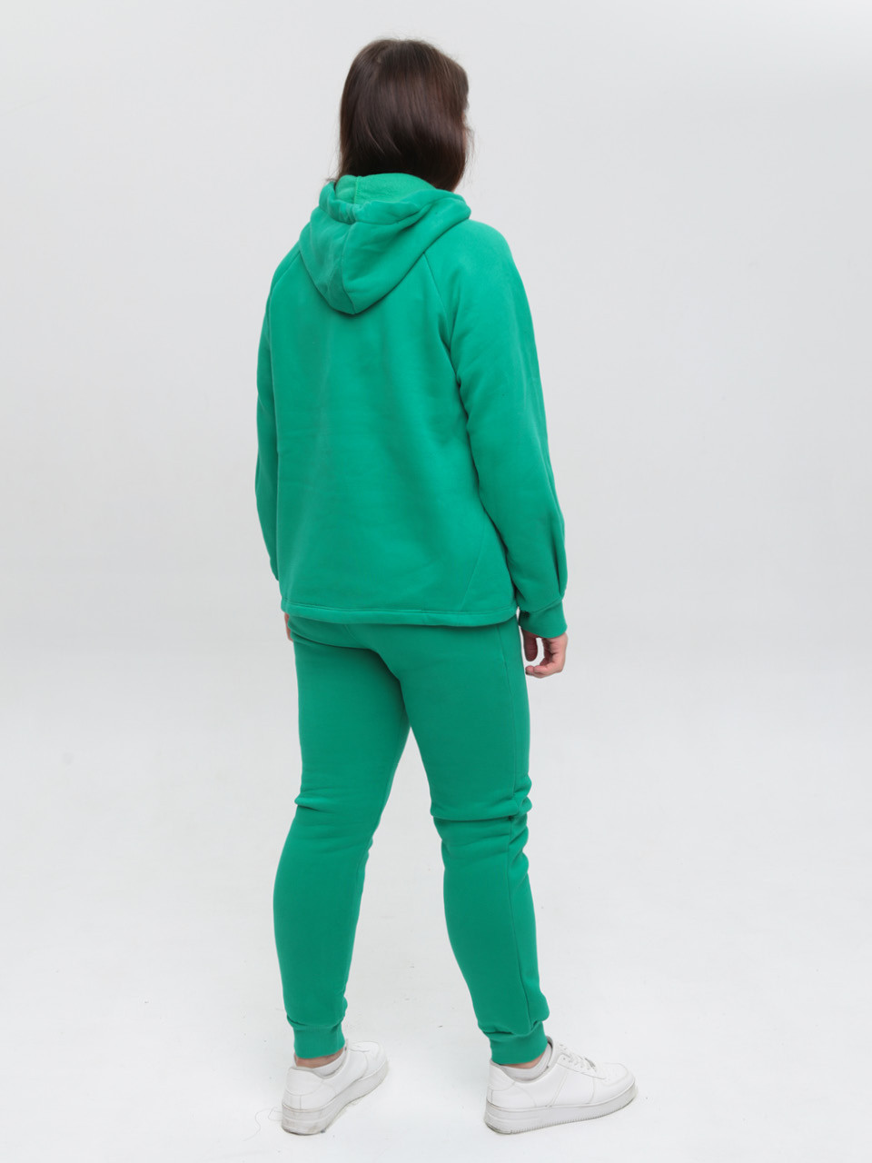 Костюм спортивний жіночий на флісі зелений 1801-2