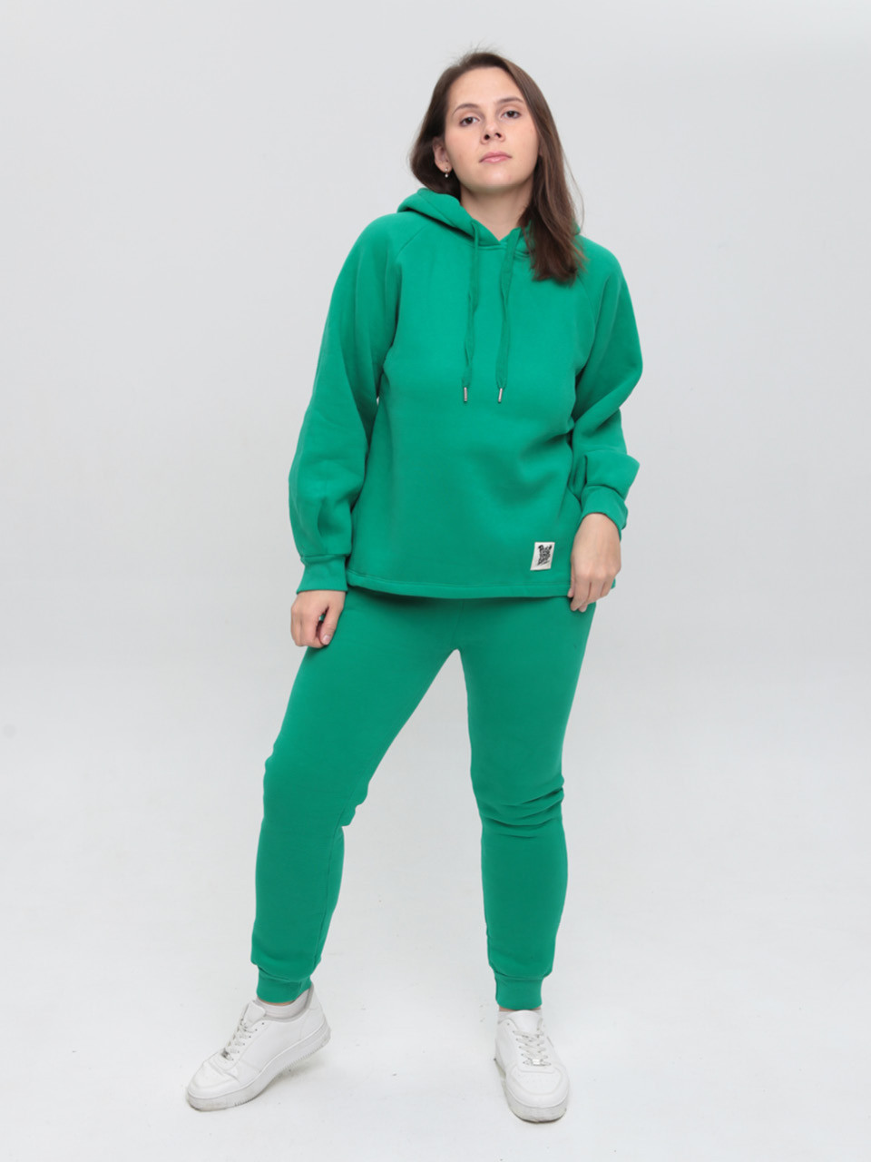 Костюм спортивний жіночий на флісі зелений 1801-2