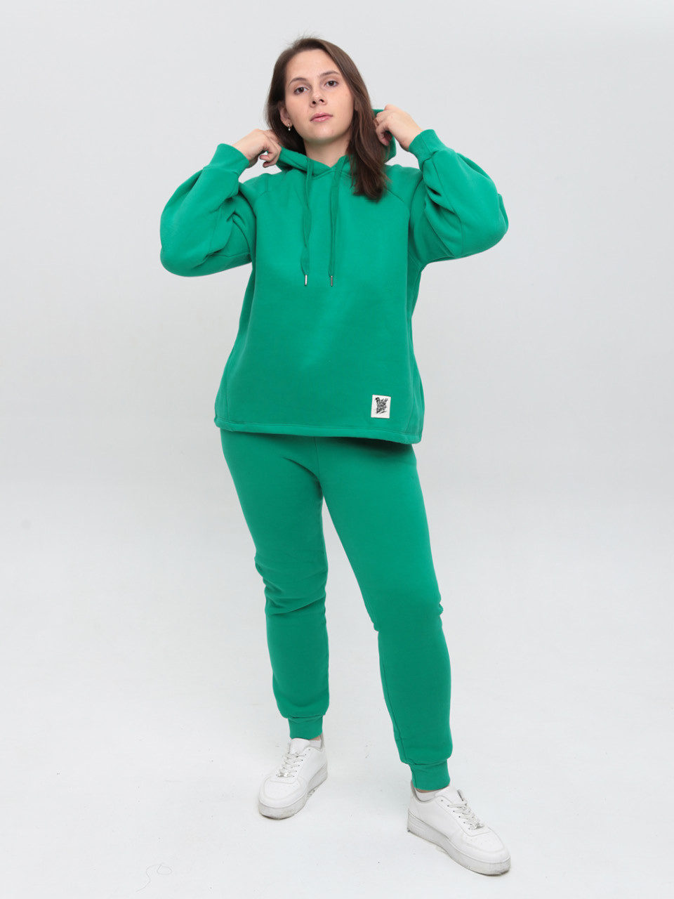 Костюм спортивний жіночий на флісі зелений 1801-2