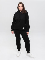 Костюм спортивний жіночий на флісі чорний 1801-1