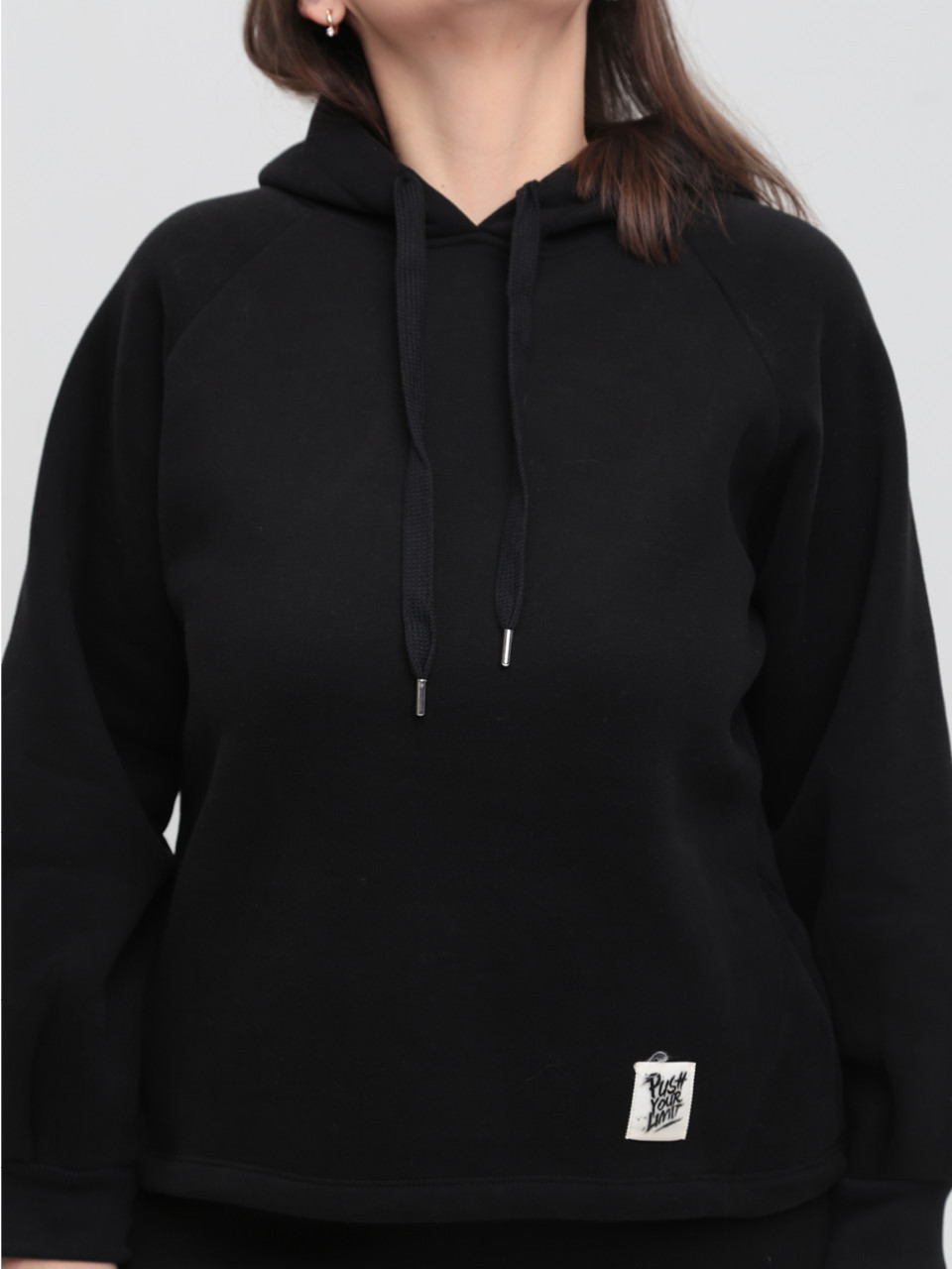 Костюм спортивний жіночий на флісі чорний 1801-1