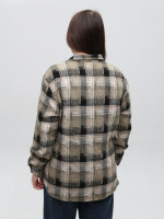 Сорочка жіноча в клітинку тепла зелена 10510-2