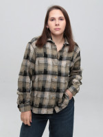 Сорочка жіноча в клітинку тепла зелена 10510-2