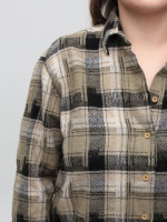 Сорочка жіноча в клітинку тепла зелена 10510-2